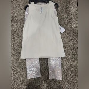 RBX Active‎ Womens 2 Piece Set Tank Top and Camo Leggings Cream Tan XS CRHSI23